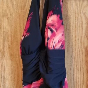 Black and red floral dress